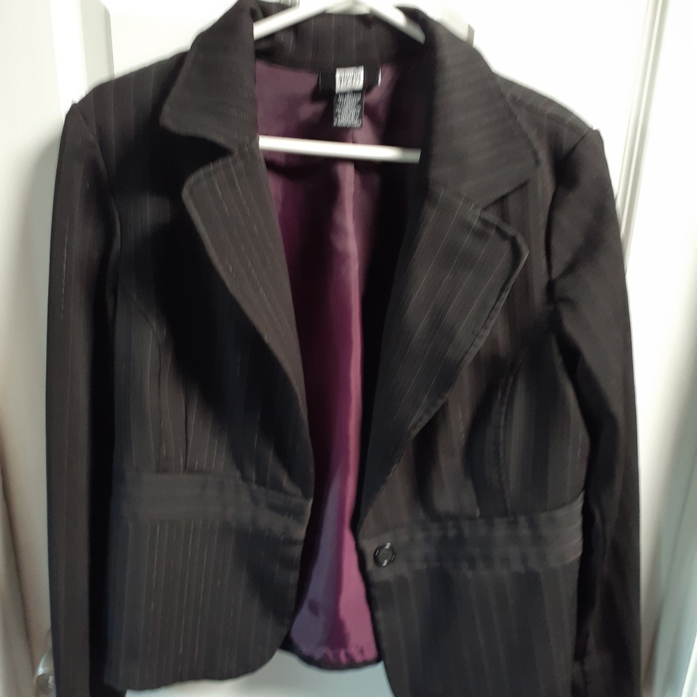 Black pinstripe blazer